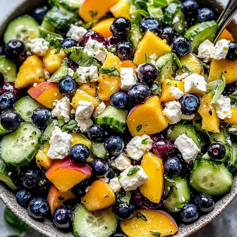 Blueberry Peach Feta Salad