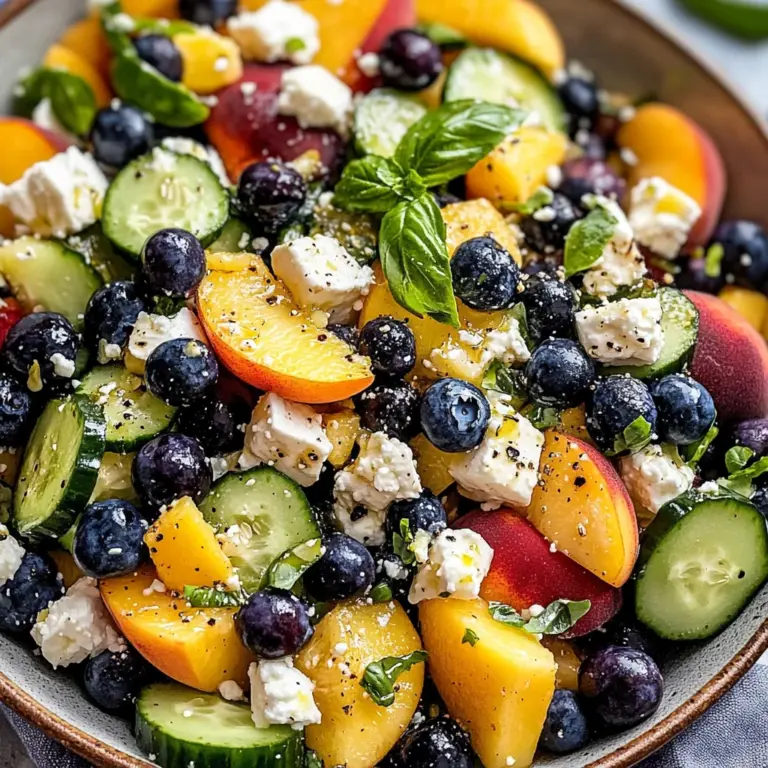 Blueberry Peach Feta Salad