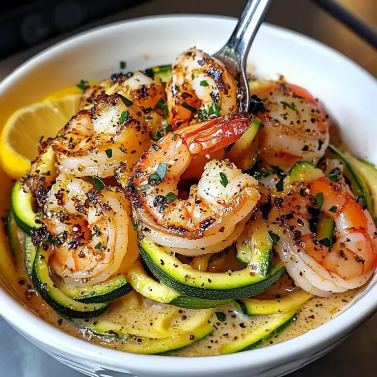 Garlic Shrimp Bowl With Zucchini Noodles & Lemon Butter