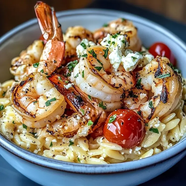 Lemon Garlic Shrimp & Orzo Bowl