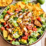 Loaded Chicken Taco Salad with Creamy Lime-Cilantro Dressing