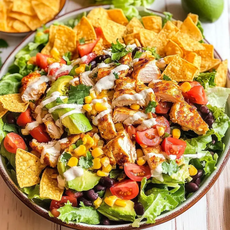 Loaded Chicken Taco Salad with Creamy Lime-Cilantro Dressing