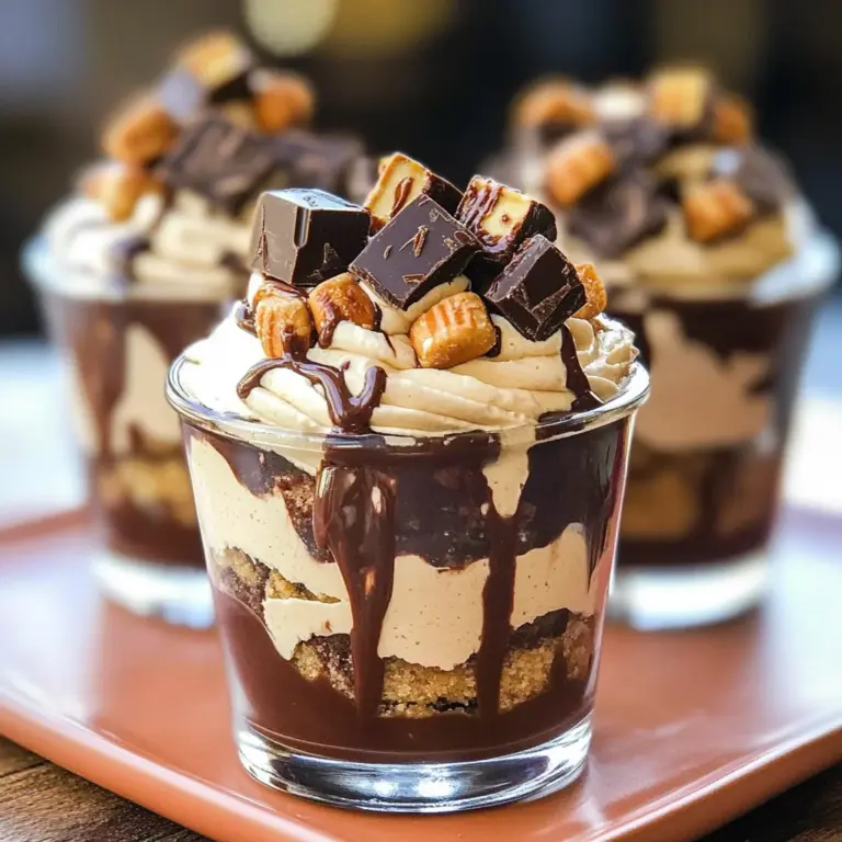 Mini Reese's Chocolate Peanut Butter Cheesecake Trifles