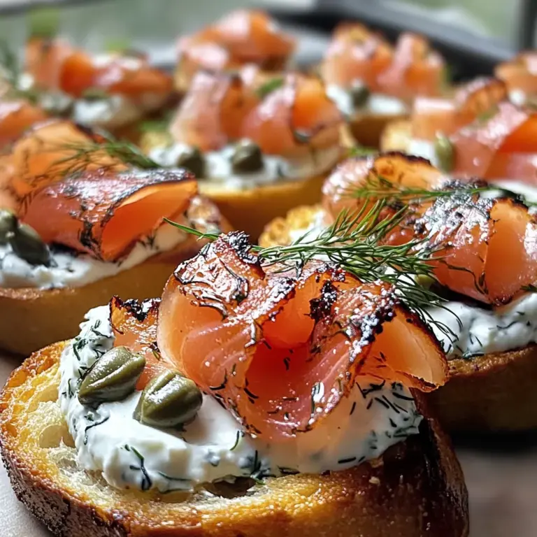 Smoked Salmon Crostini With Dill Cream Cheese Spread