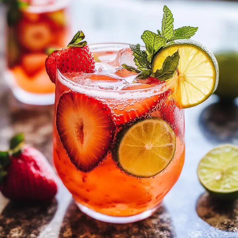 Strawberry Lime lemon juice Smash