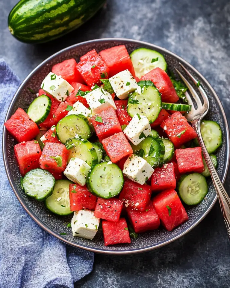Watermelon Cucumber Salad Recipe