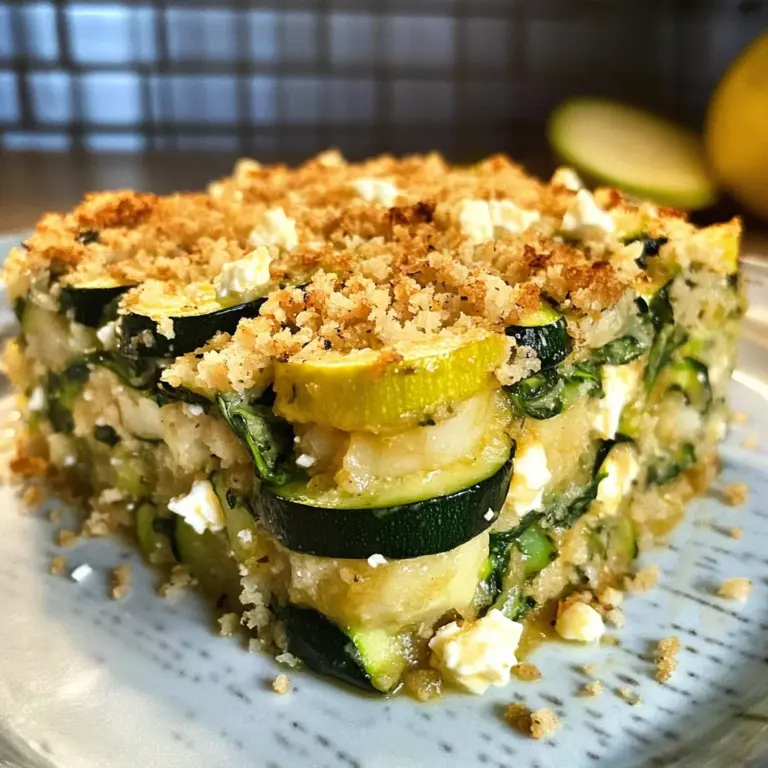 Baked Zucchini, Spinach, and Feta Casserole