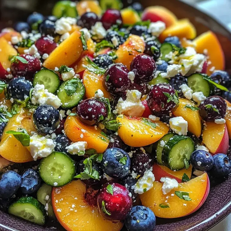 Blueberry Peach Feta Salad