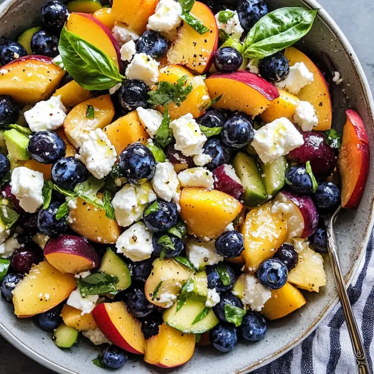Blueberry Peach Feta Salad