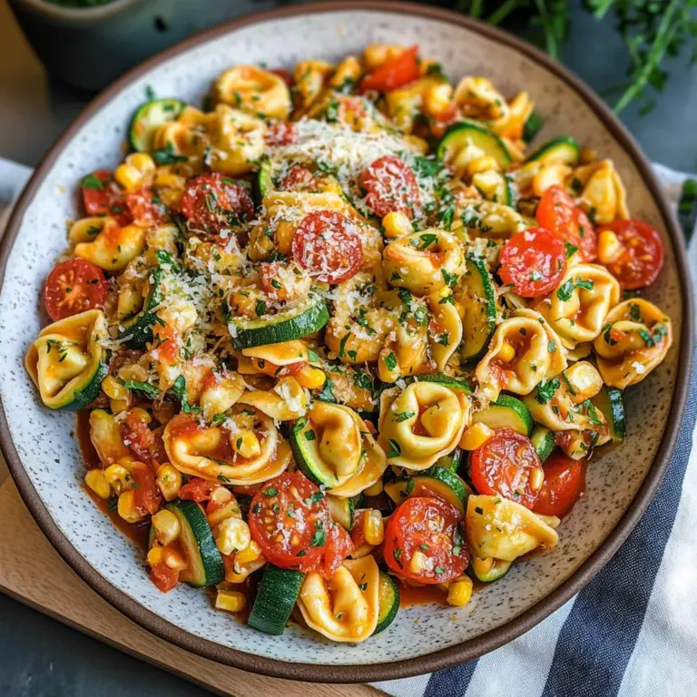 Cheese Tortellini with Summer Veggies