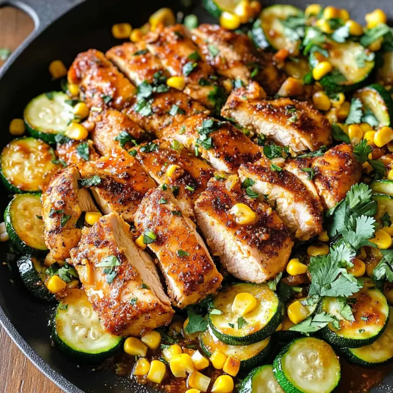 Garlic Butter Chicken with Zucchini and Corn - One-Pan, 30-Minute Meal