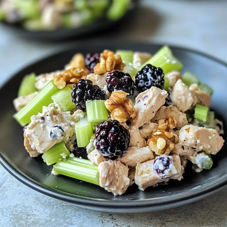Low Carb Blackberry Cottage Cheese Chicken Salad