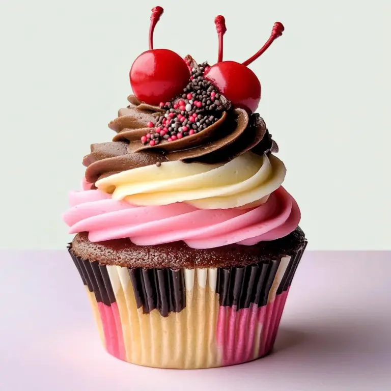 Neapolitan Ice Cream Cupcakes