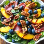 Peach Blueberry Spinach Salad