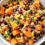 Roasted Sweet Potato Black Bean Quinoa Salad recipe