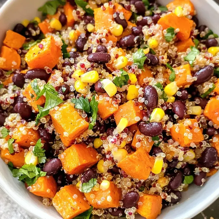 Roasted Sweet Potato Black Bean Quinoa Salad recipe