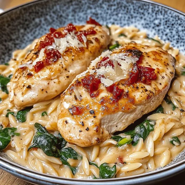 Creamy Tuscan Chicken with Orzo