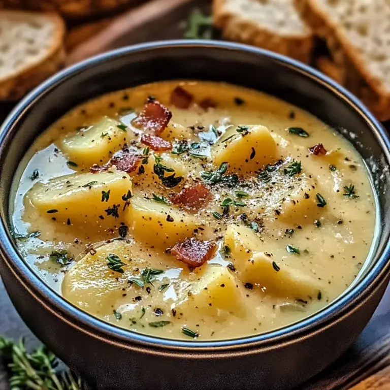 Hearty Cheddar Garlic Herb Potato Soup Recipe