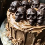 High Altitude Ginger Chocolate Skull Cake for Halloween