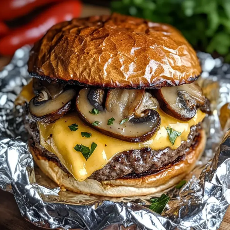 Mushroom and Swiss Burger Foil Packets