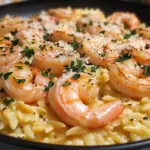 One Pan Parmesan Orzo with Shrimp