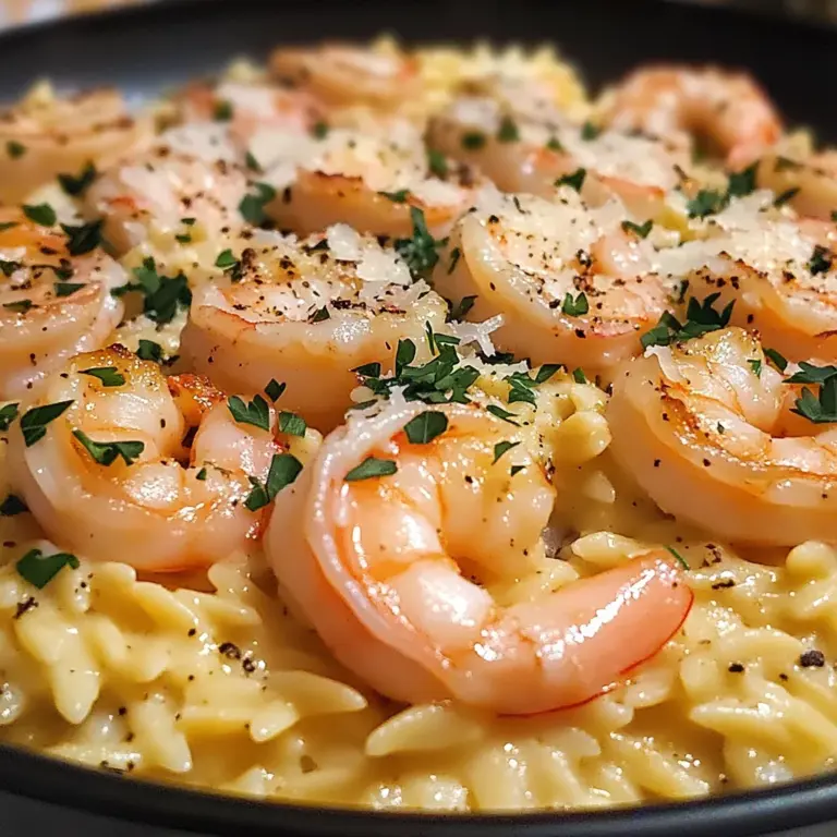 One Pan Parmesan Orzo with Shrimp