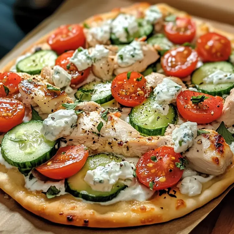 Tzatziki Chicken & Veggie Naan Pizza