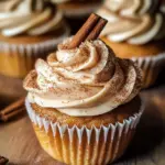 Vanilla Chai Pumpkin Latte Cupcakes with Cinnamon Brown Sugar Frosting