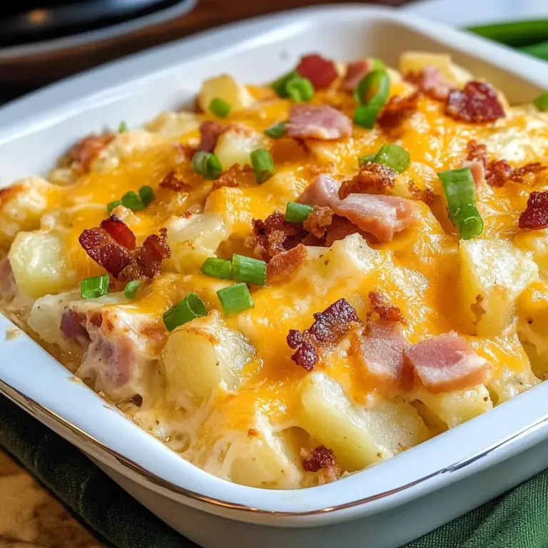 chicken ham & Turkey Bacon Cheesy Potatoes