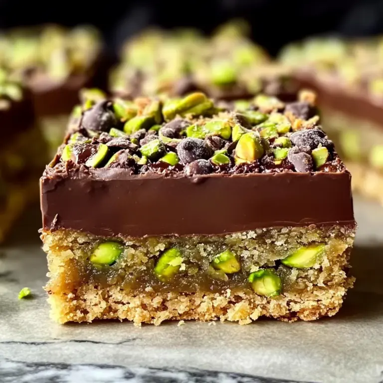 Brown Butter Dubai Pistachio Chocolate Chip Cookie Bars 🍪