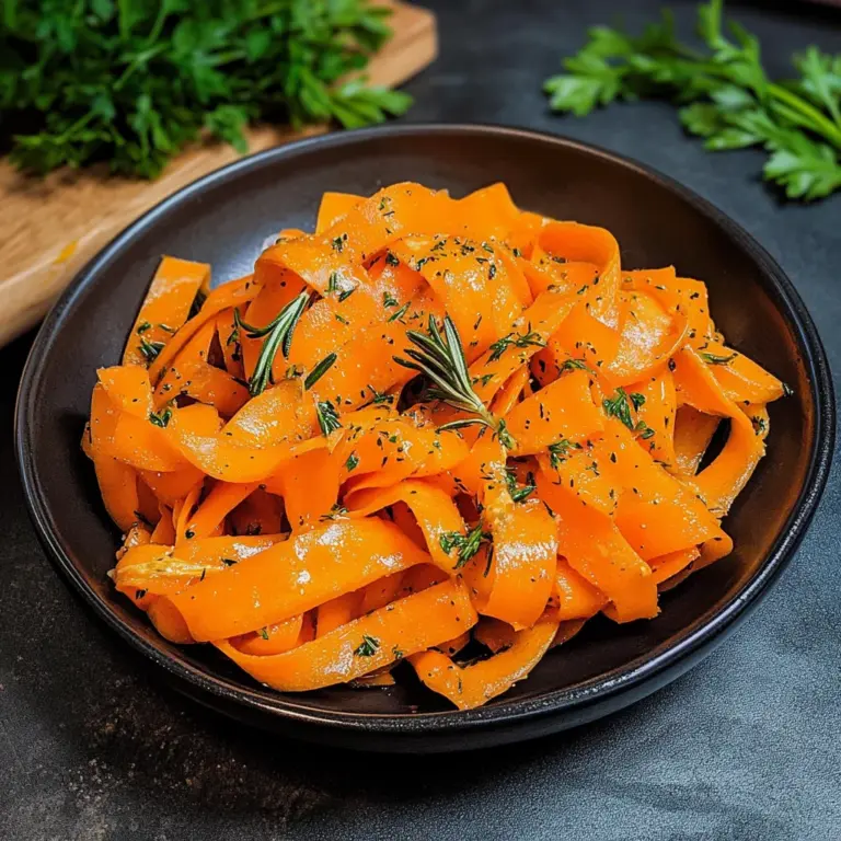 Carrot Ribbons in Rosemary Butter Sauce
