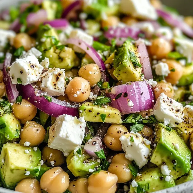 Chickpea Feta Avocado Salad