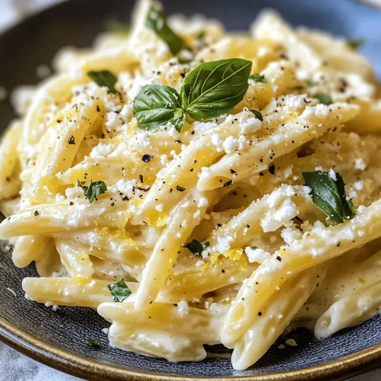 Creamy Lemon Feta Pasta Recipe