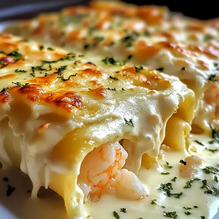 Dive into Decadence: Shrimp & Crab Alfredo Lasagna Roll-Ups You’ll Crave