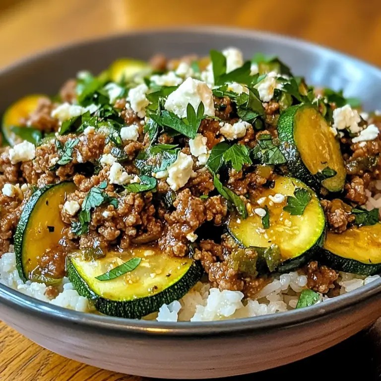 Greek-Style Beef and Zucchini Rice Bowl