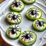 Keto Spider Cucumber Appetizer Bites