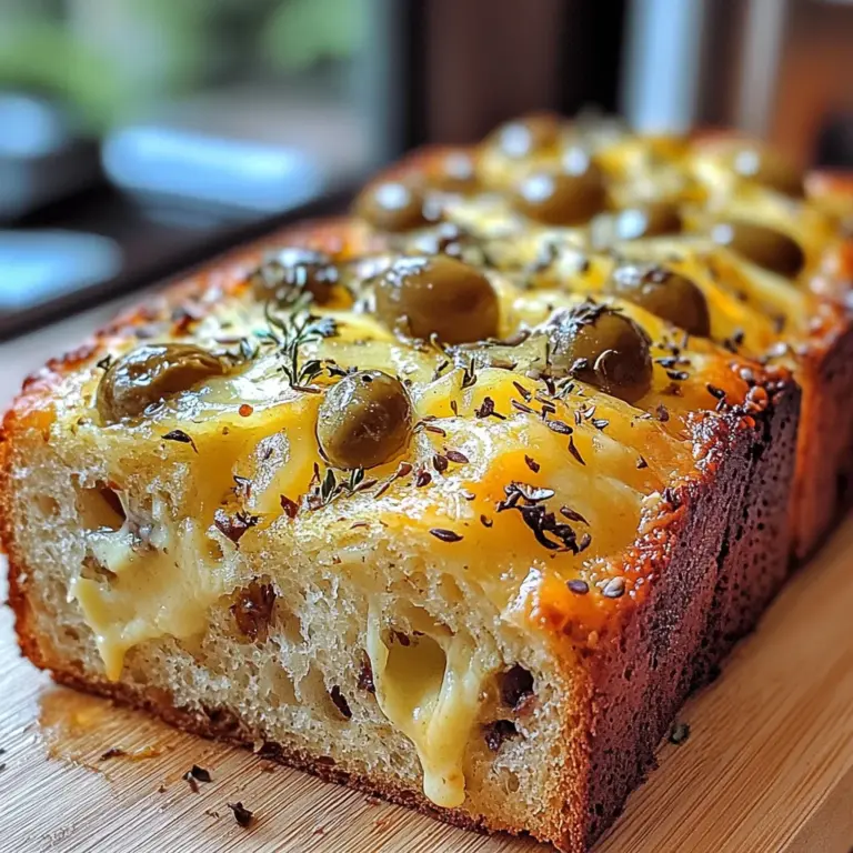 Savory Quick Bread With Cheese And Olives 🧀🍞