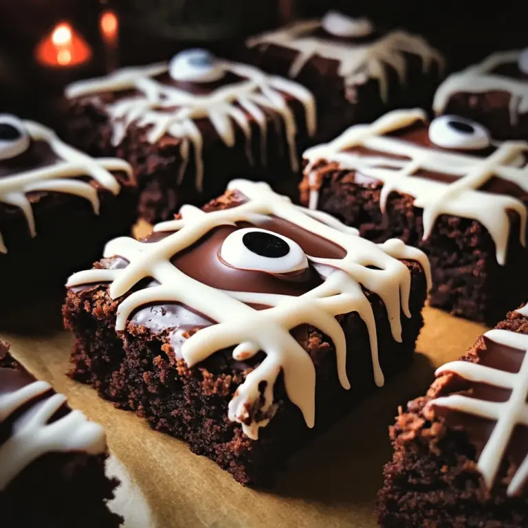 spooky mummy brownies