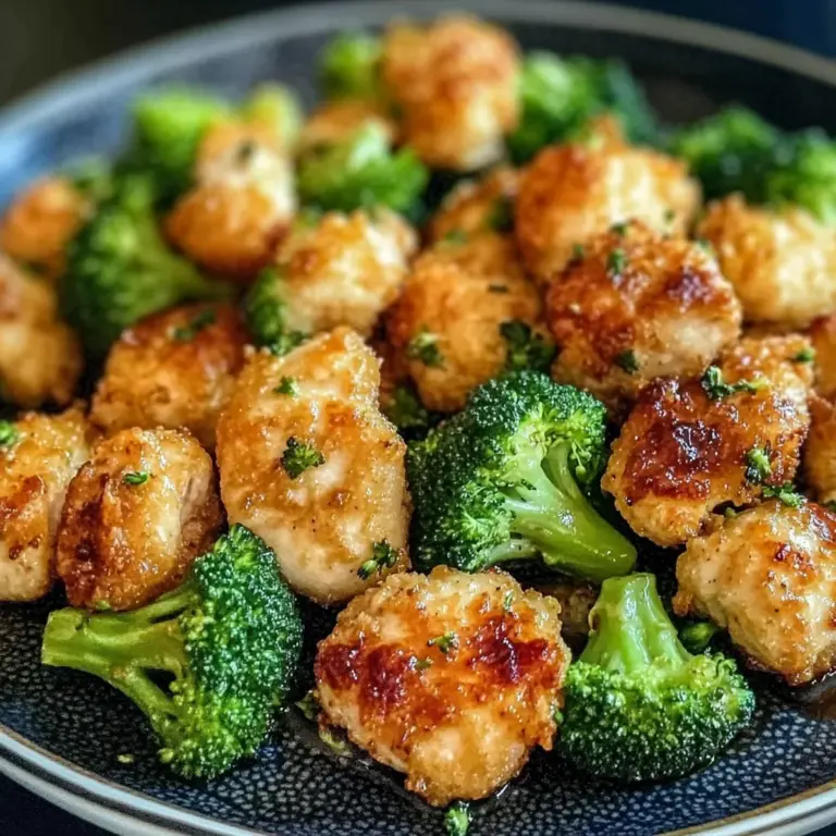 Air Fryer Chicken Bites and Broccoli