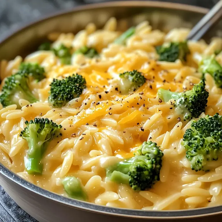 Creamy One-Pot Broccoli Cheddar Orzo