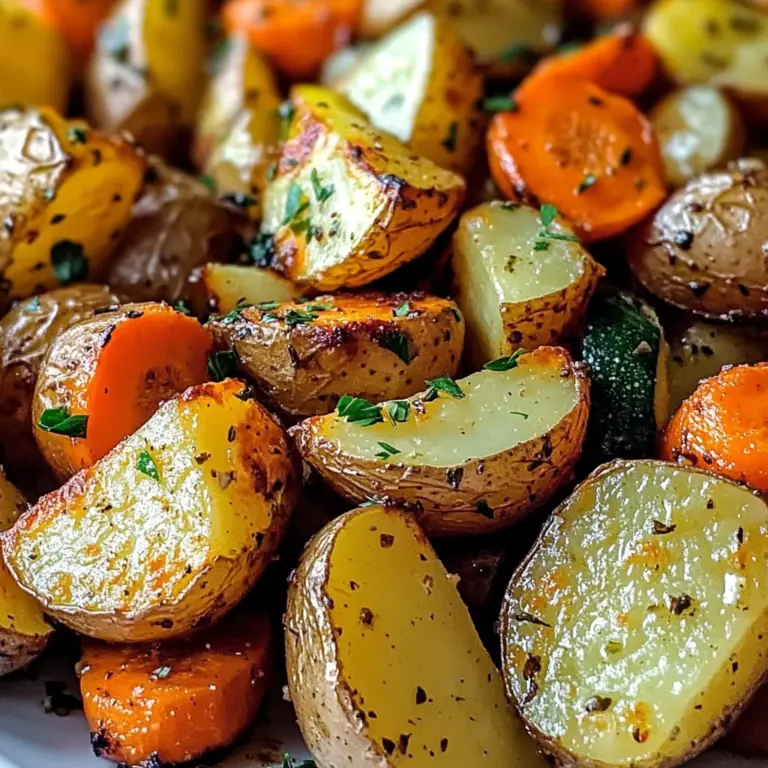 Garlic Herb Roasted Potatoes, Carrots, and Zucchini