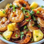 Hawaiian Garlic Shrimp with a Sweet Twist