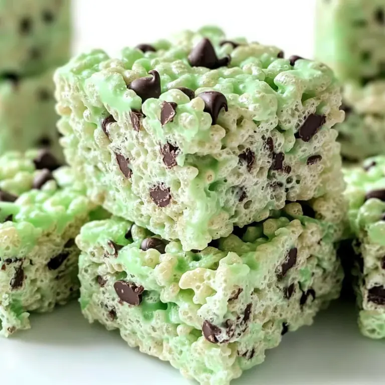 Mint Chocolate Chip Rice Krispie Treats