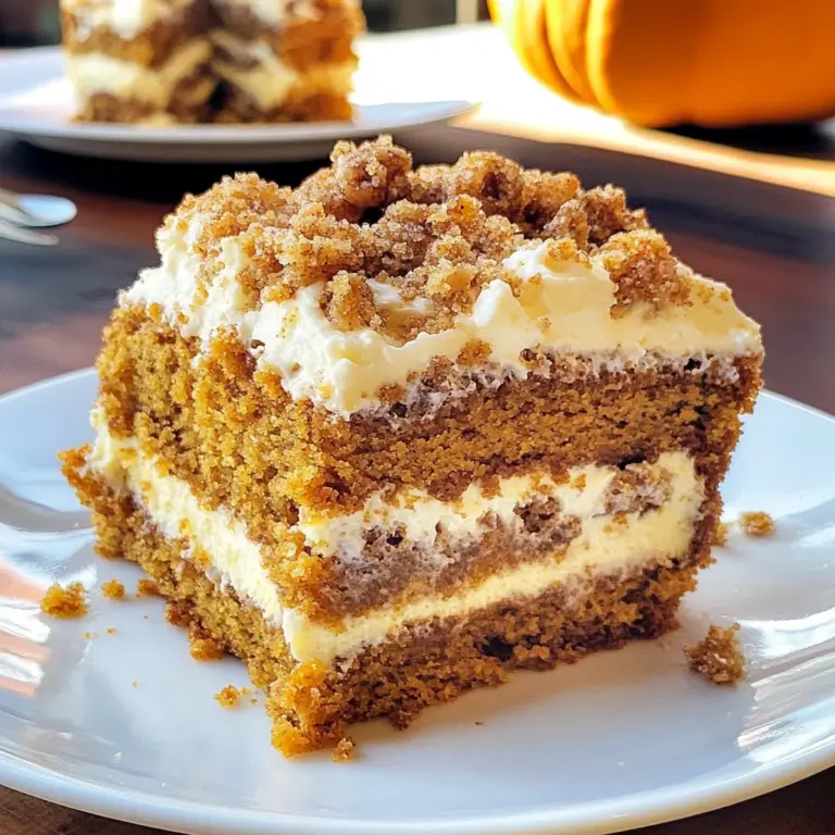 Pumpkin Cake with Cream Cheese and Streusel Topping