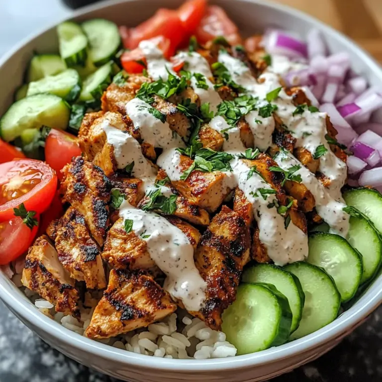 Savor 2-Hour Grilled Chicken Shawarma Bowls with Creamy Garlic Sauce